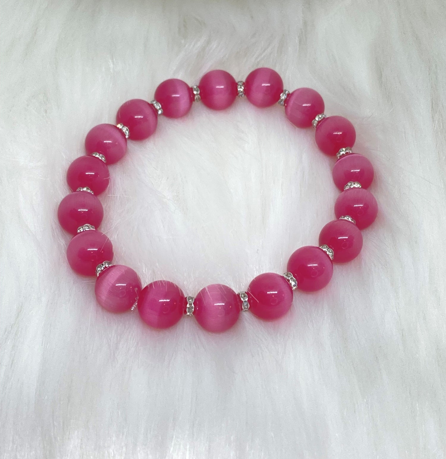 Pink Cat’s Eye Bracelet. 10mm