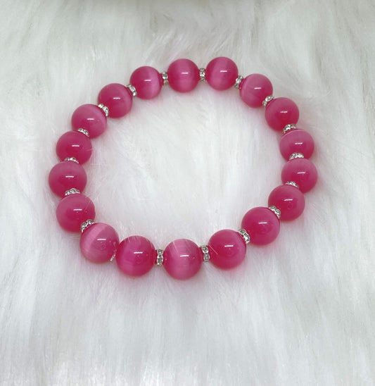 Pink Cat’s Eye Bracelet. 10mm