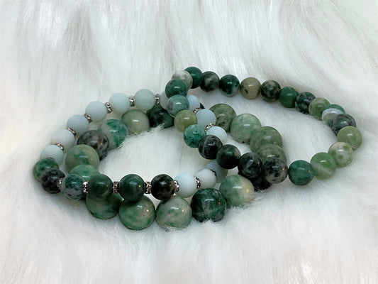 Ching Hai Jade and Amazonite Bracelet