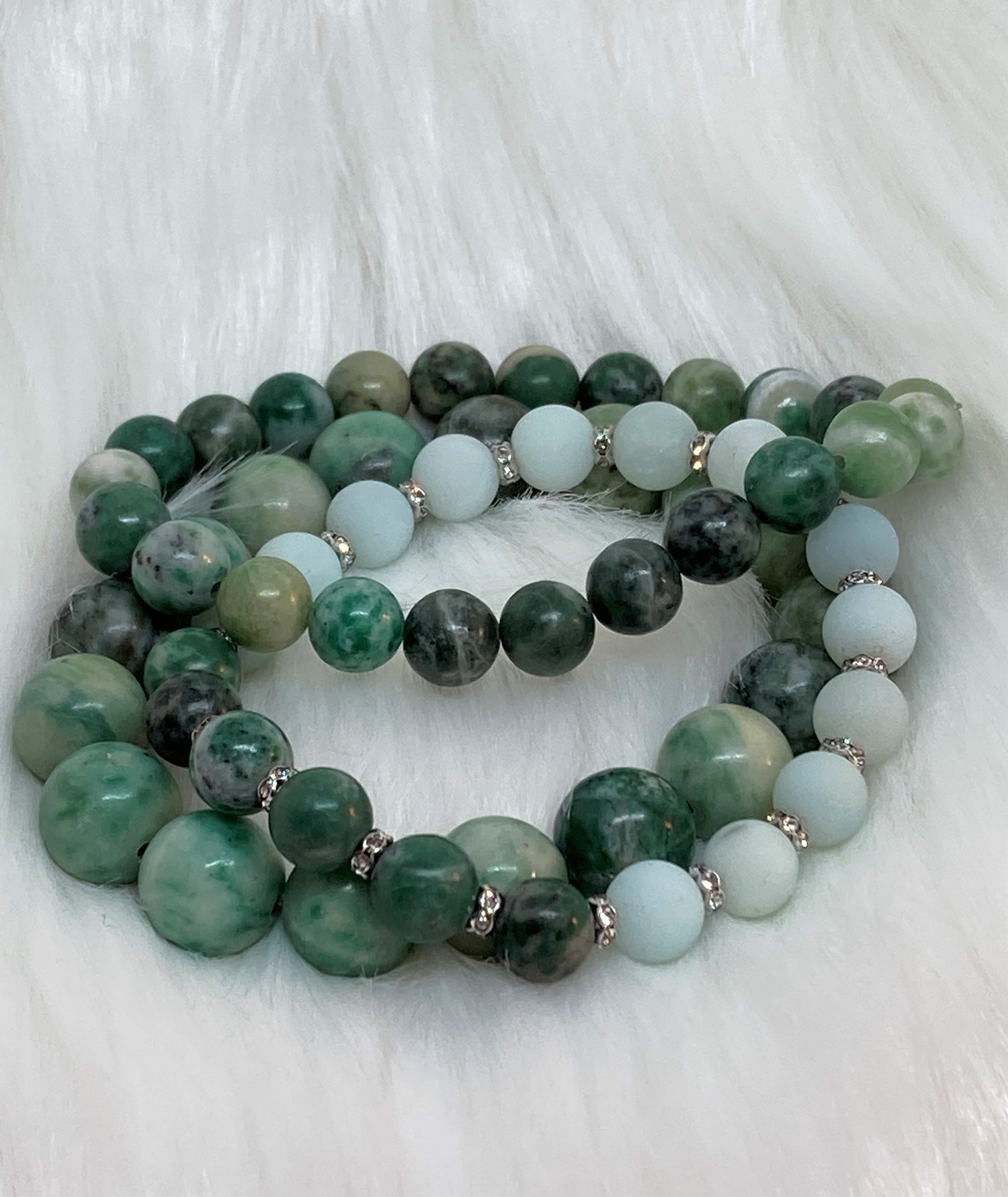 Ching Hai Jade and Amazonite Bracelet