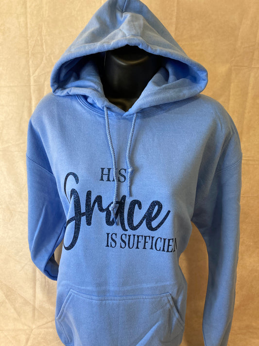 Blue “His Grace is Sufficient” Hoodie