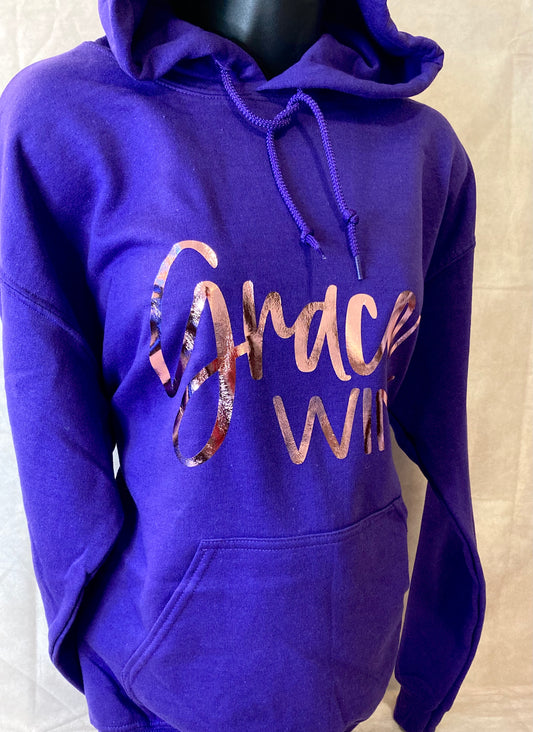 Purple “Grace Wins” Hoodie