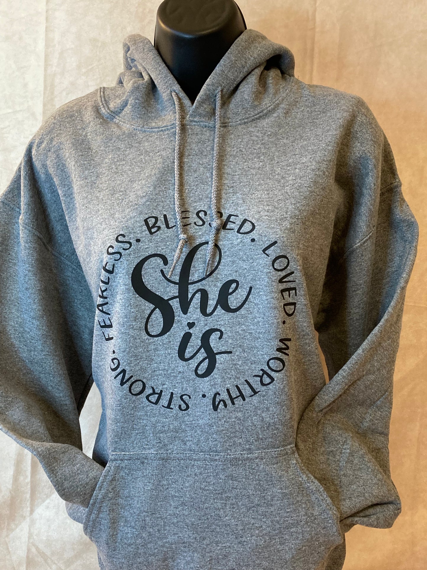 Gray “She Is” Hoodie