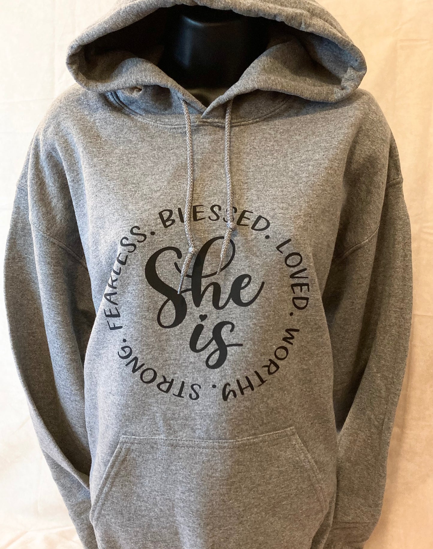 Gray “She Is” Hoodie